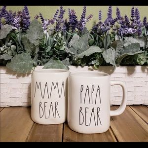 Rae Dunn Mama Bear and Papa Bear Mug Set